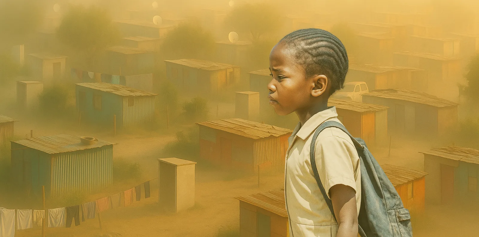 A young learner with a backpack on her way to school